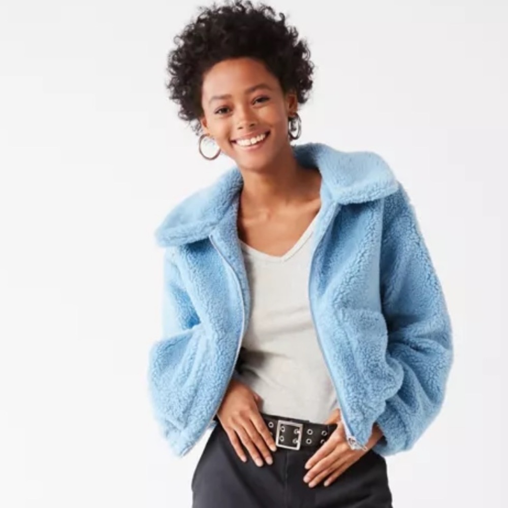 Urban Outfitters teddy Jacket in light blue